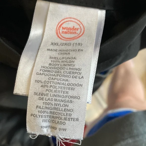 Wonder Nation Black Bomber Jacket with Blue Accents - Picture 2 of 9